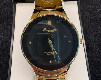 Vintage Men's Precision by Gruen Genuine Diamond Quartz Wristwatch