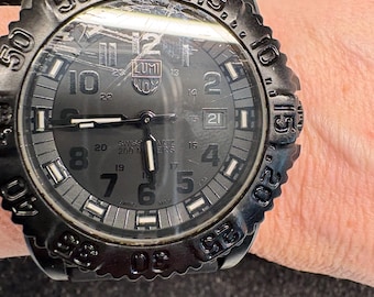 Vintage Men's Luminox Navy SEAL Colormark Blackout Swiss Quartz Watch
