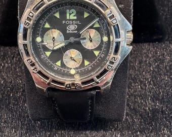 Vintage Fossil Blue Multifunction Men's Watch