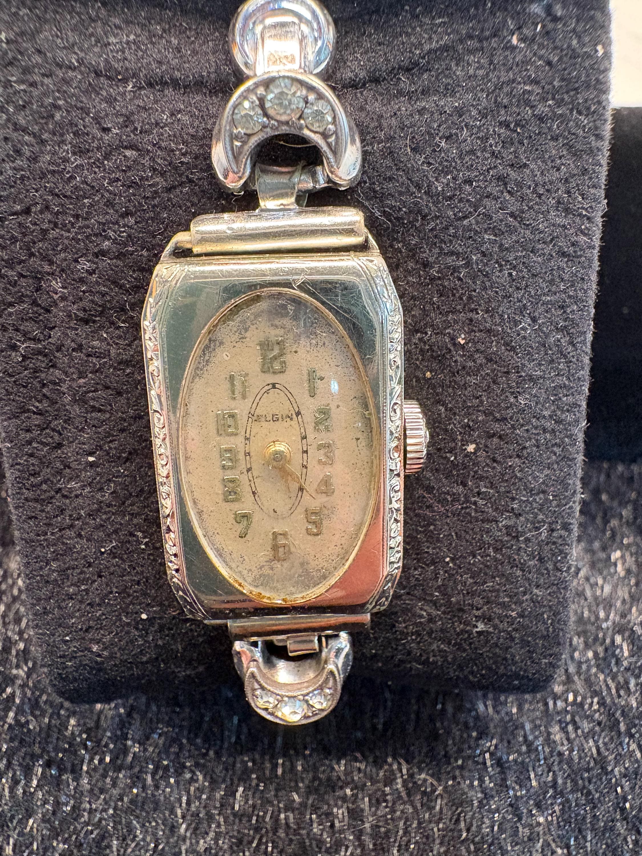 Vintage Elgin Illinois 14K White Gold Filled 15 Jewels Art Deco Women\'s Watch 1933 ELGIN Art Deco Ladies Watch 15 Jewels Grade 484 U.S.A.  main image 2