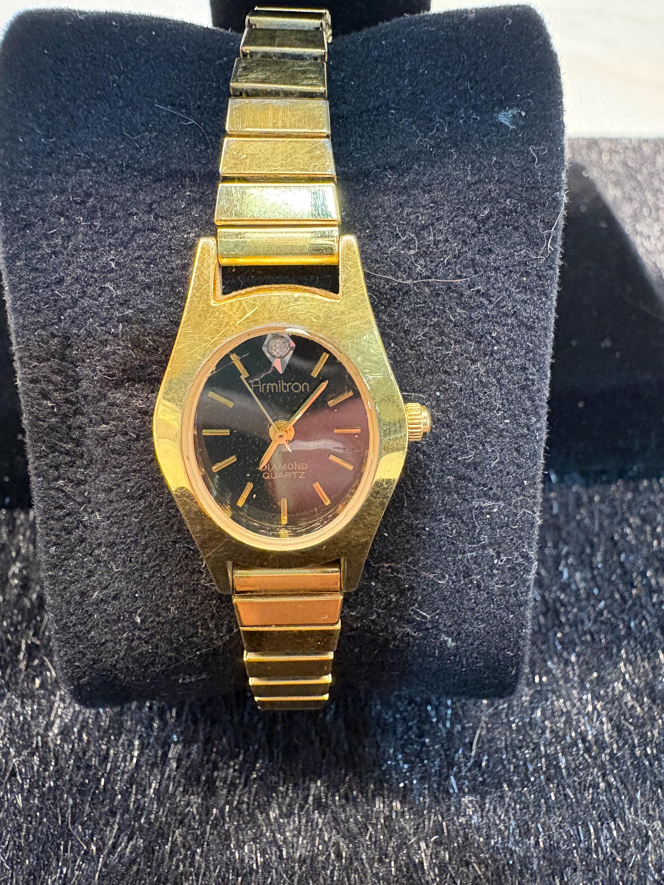 Women Armitron Diamond Quartz WR Analog 16mm Dial Watch (G993) \