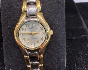 Vintage Anne Klein Ladies Two-Tone Quartz Watch with Date Display