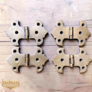 4-Pack 3.54" Vintage Victorian Solid Brass Hinges, Classic Cabinet, Drawer & Door Hardware (V.051)