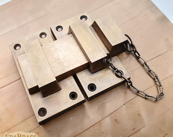 3.15" Vintage Solid Brass Gate Door Latch – Bar Slot Lock Latch (Q.006)