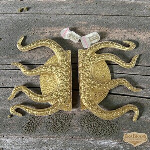11" Solid Brass Octopus Door Handles, Main Entry & Cabinet Hardware