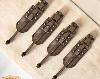 4 chiavistelli a scorrimento a filo in ottone anticato francese da 7,87 pollici - Ferramenta resistente per porte e mobili