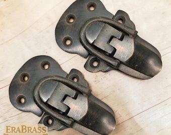 2,5 "Zoll Vintage massivem Messing Stamm Riegel, antike Toggle Hasp Lock Box Fall Hardware