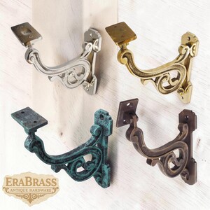 Soportes de barandilla de escalera victorianos antiguos de 7", soportes de pasamanos ajustables, soporte de barandilla de montaje en pared, herrajes para escaleras, soporte de alta resistencia