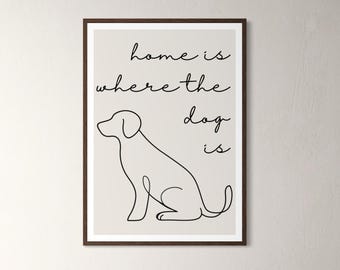 Line Art Dog Print | Minimalist Pet Wall Art | Neutral Home Decor