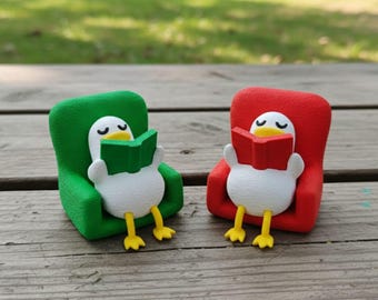 Reading Duck Figurine: 3D Printed Desk Decor For Book Lovers