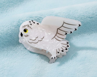 Magical Snowy Owl Hair Claw For Wizard Cosplay Daily Fashion