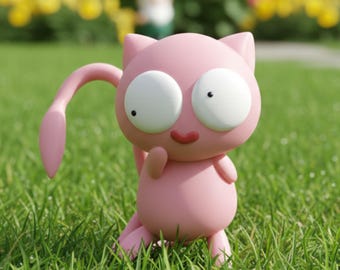 Derpy Mew 3D Printed Figure - 4" No Thoughts Head Empty Meme Statue