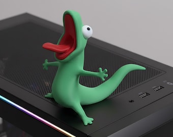 Interactive Shaking Lizard Ornament - 3D Printed Tom Meme Figure - Stress Relief Fidget Gift
