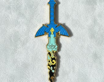 Zelda Master Sword Pin: Corroded Enamel Decorative Accessory for Ita Bags and Clothing