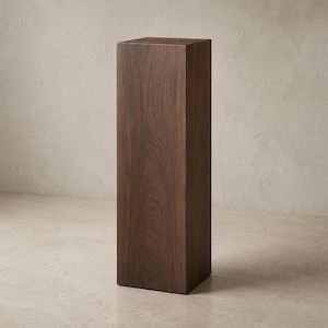 Luxury American Black Walnut Plinth Column, Matte Oil Display Pedestal, Minimal Wood Plant Stand, Sculpture or Vase Stand