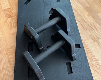 Ergonomic Calisthenics Station, Home Gym Trainer, Painted Birch Plywood Push Up Board