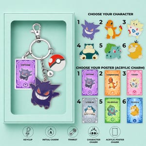 Psyduck Funny Keychain Matching Keychains Squirtle Gaming Keychains Custom Acrylic Keychain Y2K Keychain Backpack Keychain