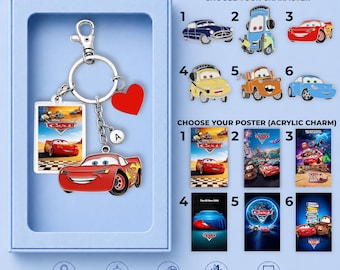 Cars Mcqueen Funny Keychain Matching Keychains Sally Carrera Anime Keychain Best Friends Keychains Y2K Keychain Backpack Keychain