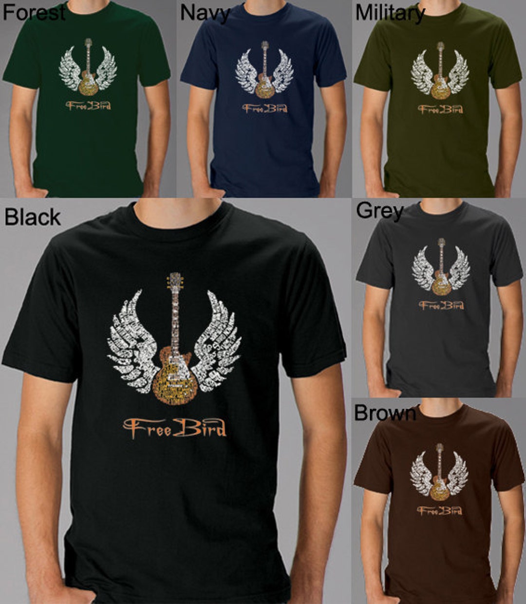 Men's T-shirt - Lyrics to Freebird - Etsy