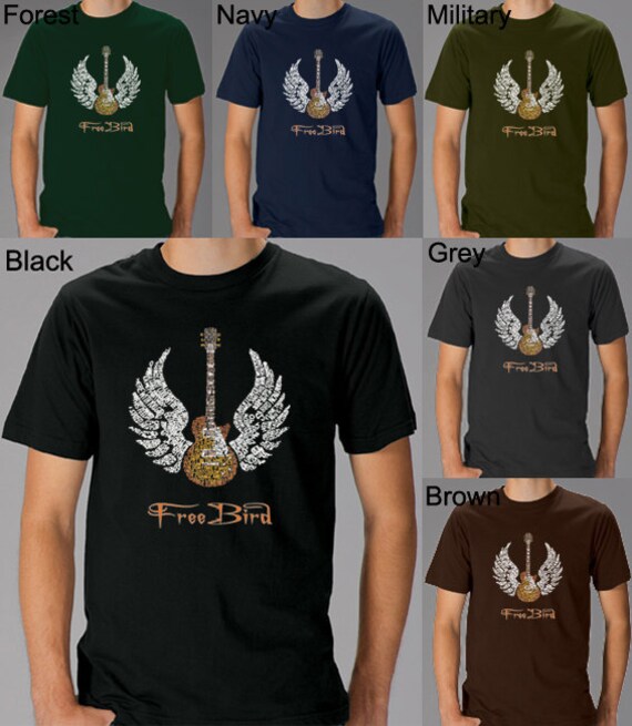Men's T-shirt - Lyrics to Freebird - Etsy