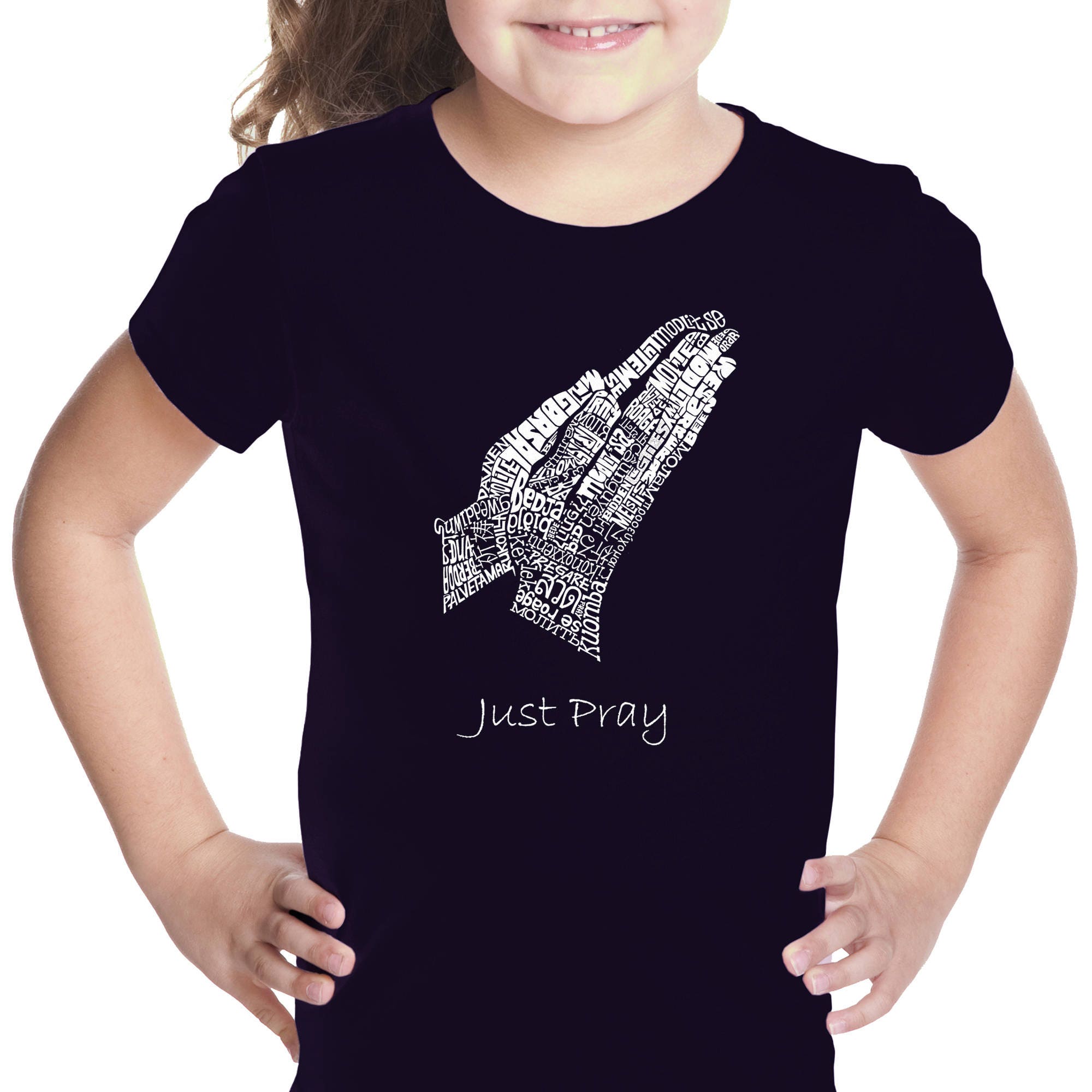 Girl's T-shirt - Created Using the Word “pray” in Different
