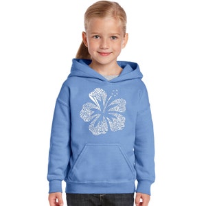 Girl&#39;s Hooded Sweatshirt - Mahalo Created using the word Mahalo