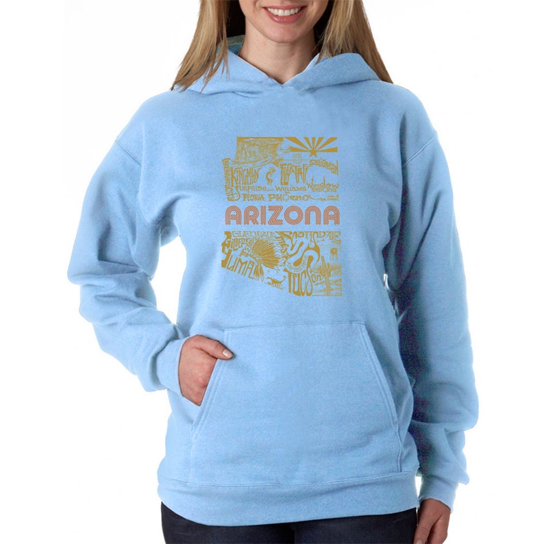 Women/'s Word Art Hooded Sweatshirt Az Pics
