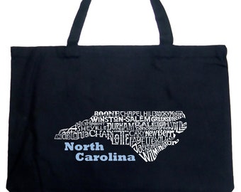 Large Word Art Tote Bag - North Carolina