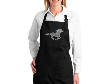 Horses Horse at the Fence Quality Cotton Apron Double Pockets Baker Cook Gift Horses Horse at the Fence Quality Cotton Apron Double Pockets Baker Cook Gift