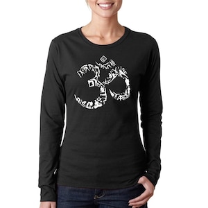Women&#39;s Long Sleeve T-Shirt - The Om Symbol Created using pictures out of Yoga Poses