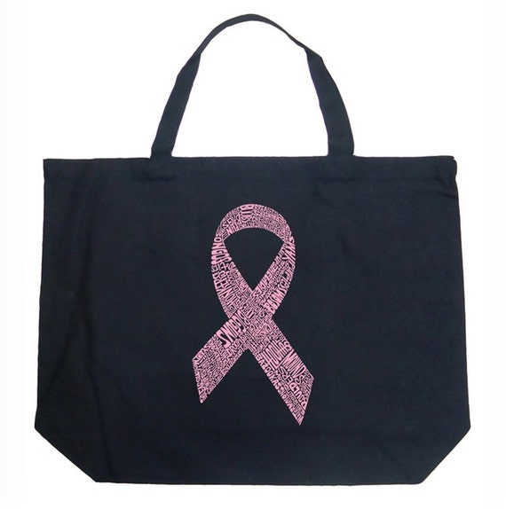 Large Tote Bag Breast Cancer Awareness Created Out of 50 Slang Terms for  Breasts 