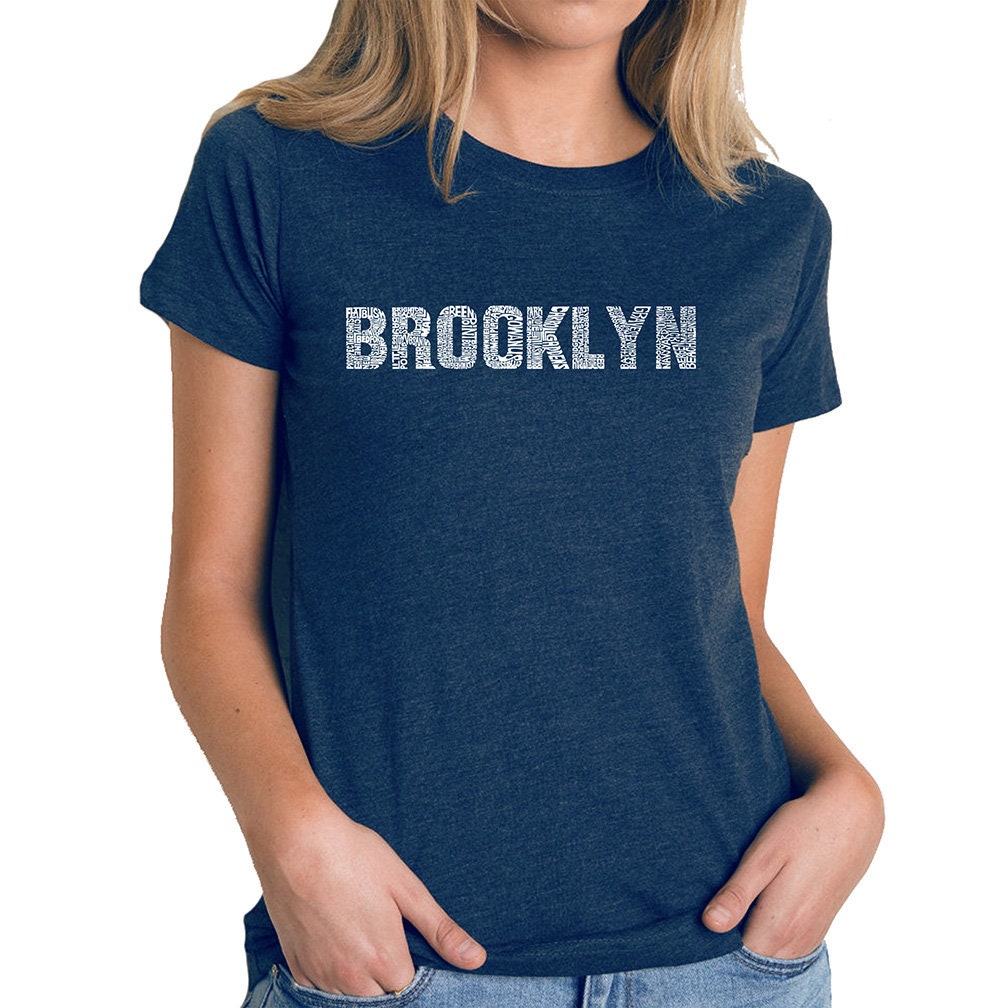 Women's Premium Blend Word Art T-shirt - Brooklyn Neighborhoods - Etsy