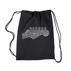 Drawstring Backpack - Guitar Head Created out of 63 Genres of Music