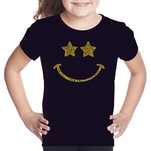 Girl&#39;s Word Art T-shirt -  Rockstar Smiley