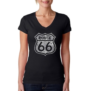 Women&#39;s V-neck T-Shirt - Route 66 - Get Your Kicks