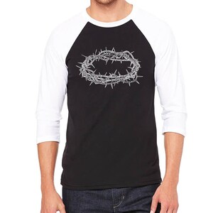 Men&#39;s Raglan Baseball Word Art T-shirt - Crown Of Thorns