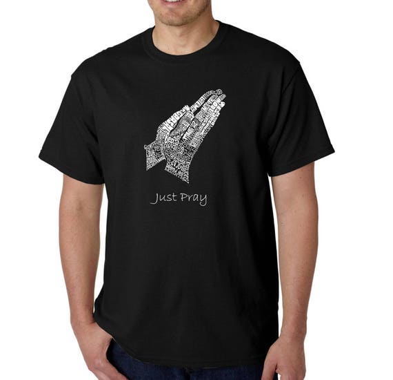 Men's T-shirt - Created Using the Word “pray” in Different