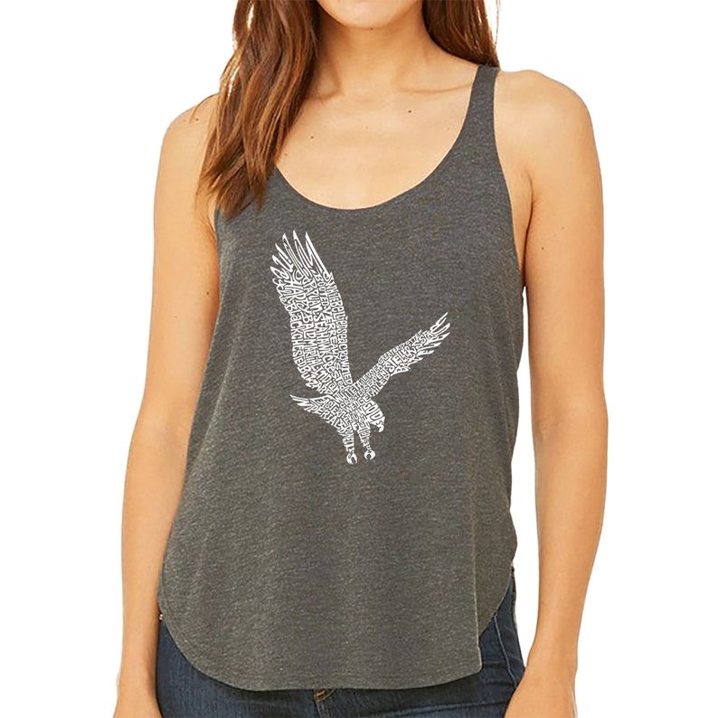 Women/'s Premium Word Art Flowy Tank Top Eagle