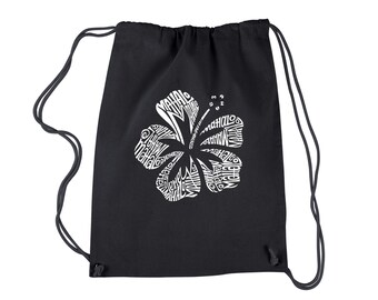Drawstring Backpack - Mahalo Created using the word Mahalo
