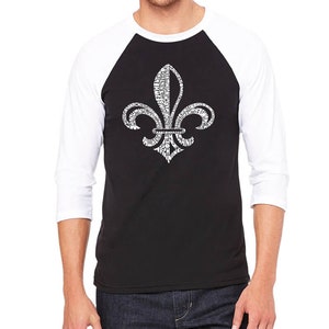 Men&#39;s Raglan Baseball Word Art T-shirt - Lyrics To When The Saints Go Marching In