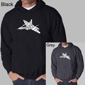 Men&#39;s Hooded Sweatshirt - Fighter Jet created out of the words Need for Speed