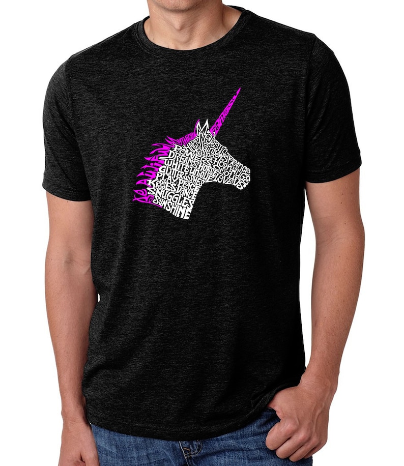 Men/'s Premium Blend Word Art T-shirt Unicorn