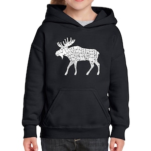 Girl&#39;s Word Art Hooded Sweatshirt -  Moose