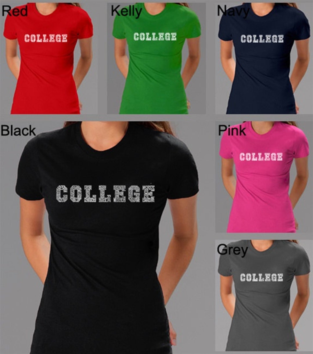Women's T-shirt - the Word College Created Out of Popular College ...