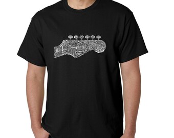 Men's T-shirt - Guitar Head Created out of 63 Genres of Music