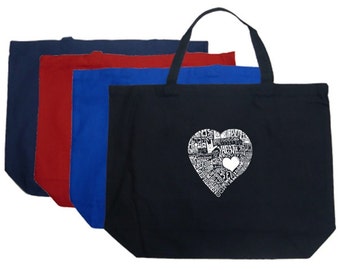Large Tote Bag - Created using the word Love in 44 Different Languages
