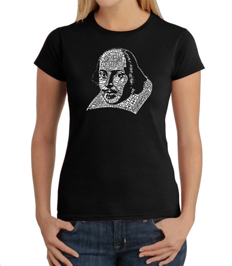 Women's T-shirt Created using The titles of all of William Shakespeare's Comedies & Tragedies image 1