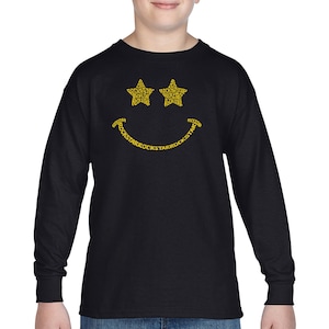 Boy&#39;s Word Art Long Sleeve T-Shirt -  Rockstar Smiley