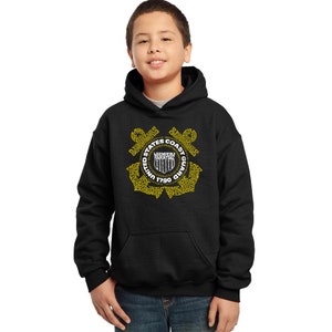 Boy&#39;s Word Art Hooded Sweatshirt - Coast Guard