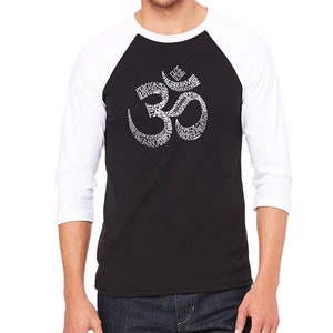 Men&#39;s Raglan Baseball Word Art T-shirt - Poses OM